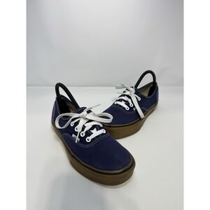 Vans Authentic Unisex Size 7 Men / 8.5 Women - Blue Skate Sneakers - Gum Soles